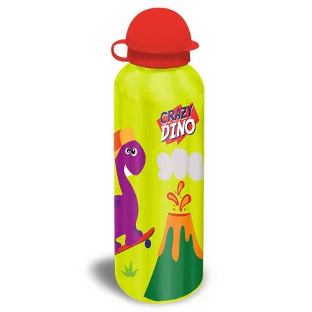 Cantimplora aluminio Crazy Dino 500 ml neón