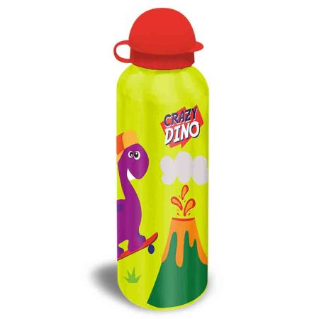 Cantimploras aluminio Crazy Dino 500 Ml neón