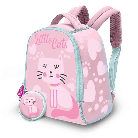 Mochila escolar Little Cats neopreno 25cm