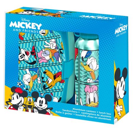 Set cantimplora de aluminio y fiambrera Mickey
