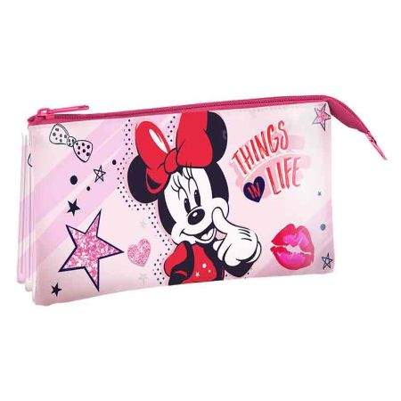 Estuche escolar triple Minnie