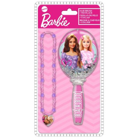 Cepillo de pelo y collar con charms Barbie