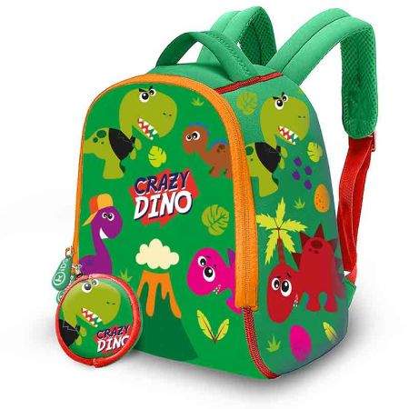 Mochila escolar Crazy Dino neopreno 25cm