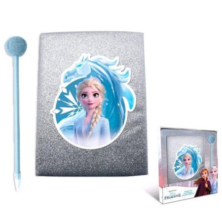 Set diario glitter y boli pom pom Frozen II