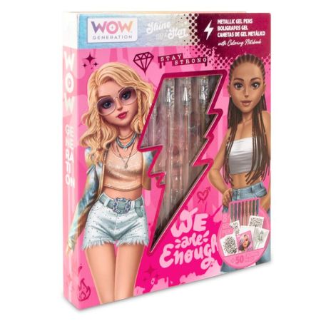 WOW cuaderno con 8 bolis gel met&aacute;licos
