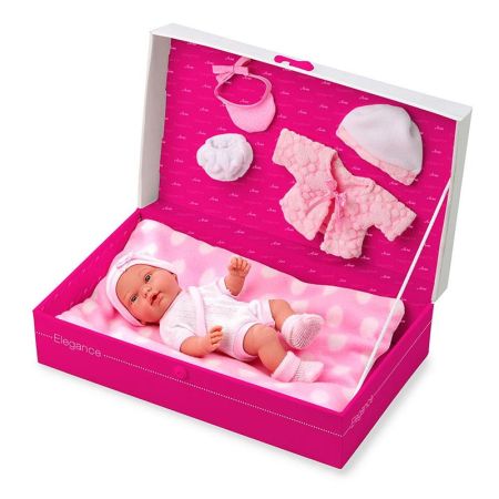Muñeca bebé Elegance 26 cm Baul con vestido extra