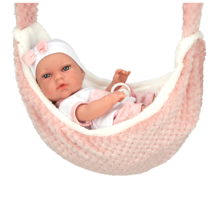 Bebé Elegance 30 cm rosa con portabebé