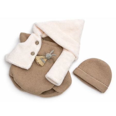 Ropa Bebé Elegance ranita camel chaleco 45 cm