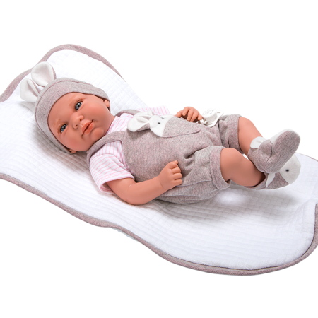 Bebé Elegance 40 cm gris con peso y manta