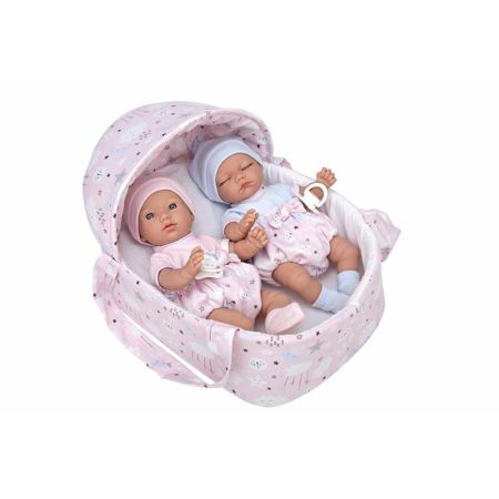 Muñeca bebé Elegance Babis gemelos 26 cm y capazo