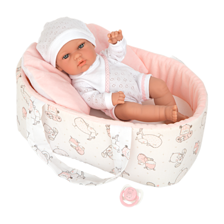 Bebé Elegance 30 cm rosa con capazo