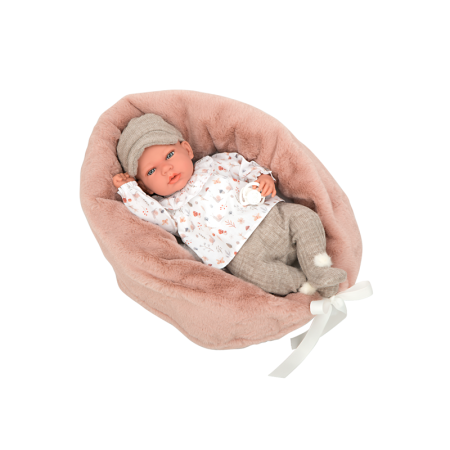Muñeca Bebé Elegance peso 40cm y cojín lactancia