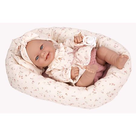 Muñeca bebé Elegance Babyto beige 33 cm con capazo