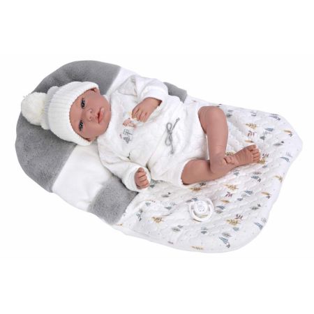 Muñeca bebé Elegance 40 cm con peso y saco gris