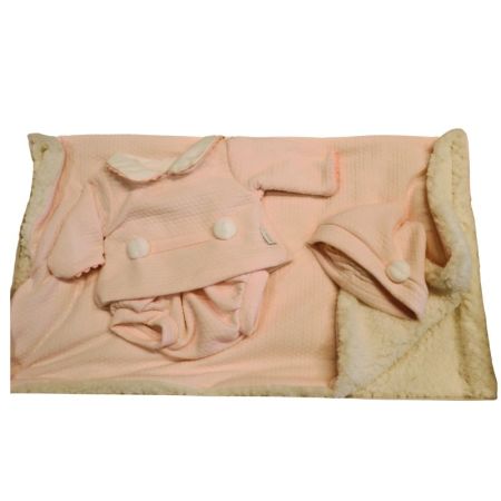 Ropa bebé reborn premium 40 cm conjunto y manta