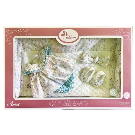 Ropa bebé reborn 40 cm vestido floral y manta