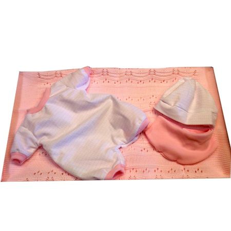 Ropa bebé reborn 40 cm babygrow gorra y manta