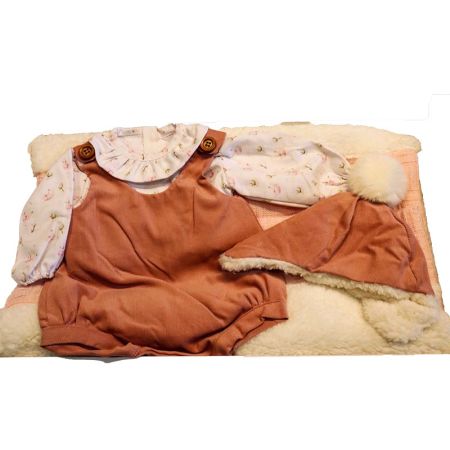 Ropa bebé reborn premium 45 cm mono con manta