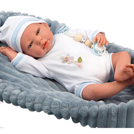 Bebé Reborn Sergio 40 cm azul con capazo