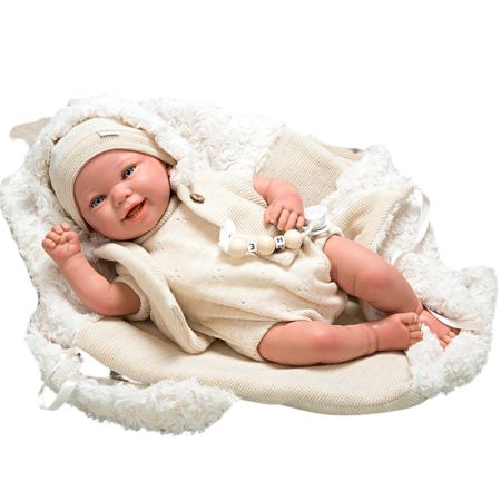 Bebé reborn 45 cm Diego con saco de dormir