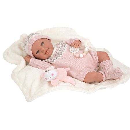 Muñeca reborn 45 cm Anais manta y peluche