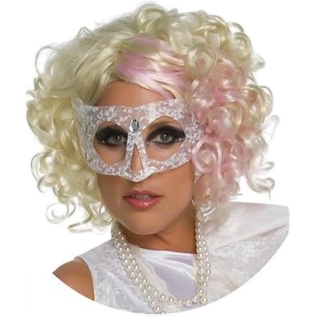 Peluca Lady Gaga Rizada Rosa
