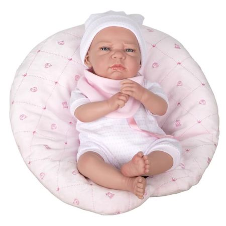 Muñeca 40 cm Edur rosa con cojín