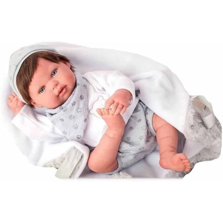 Bebé Reborn 45 cm Alejandro con manta con pelo