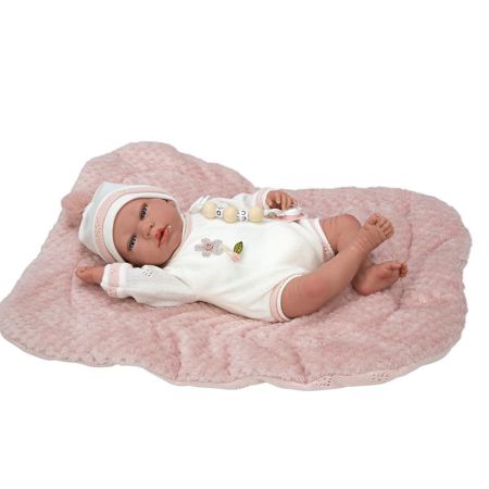 Bebé Reborn 40 cm Tamar con manta