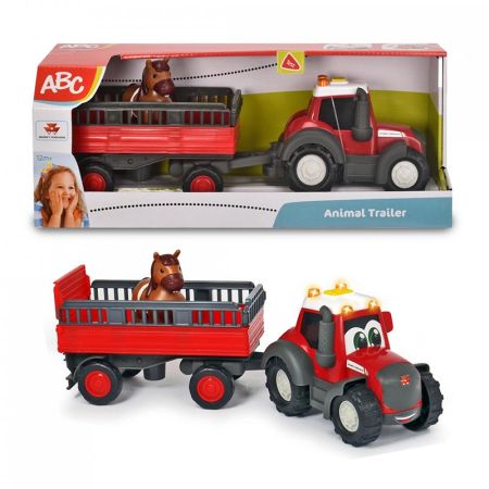 ABC tractor con remolque y animal