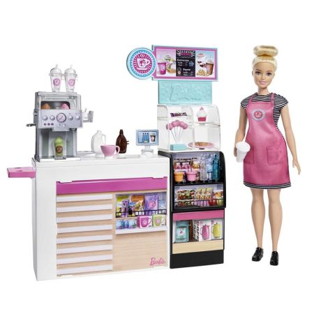 Barbie  muñeca y playset  cafetería