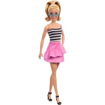 Barbie Fashionistas top rayas con falda rosa