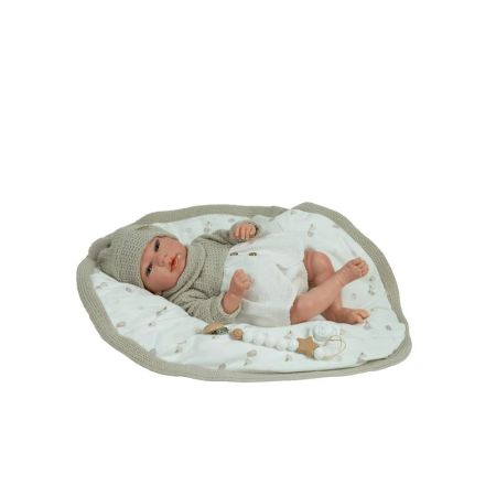 Bebé reborn 40 cm Noa beige con manta