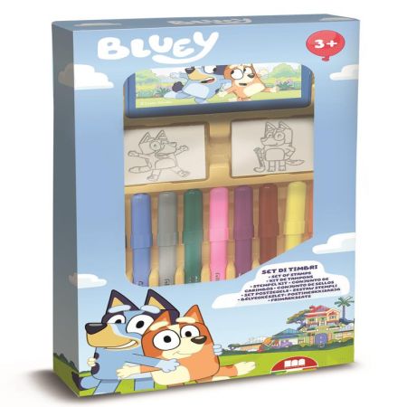 Bluey estuche 9 rotuladores y 2 sellos
