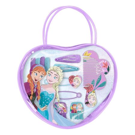Bolso corazón Frozen con accesorios del pelo
