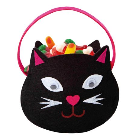 Bolso portacaramelos gati negro fieltro