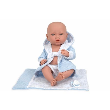 Muñeca bebé Elegance Aria 38 cm azul con manta