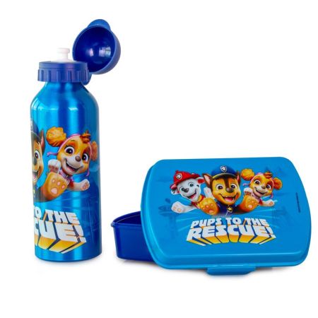 Botella aluminio 500ml + sandwichera Paw Patrol