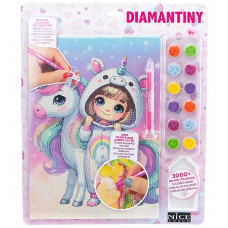 Diamantiny Kawaii niña unicornio mono