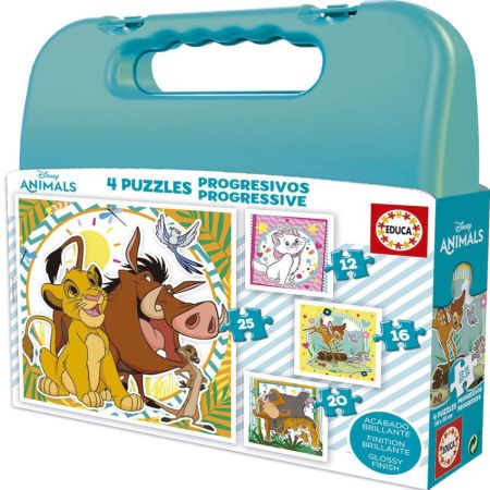 Edcua puzzle maleta progresivo Disney animals