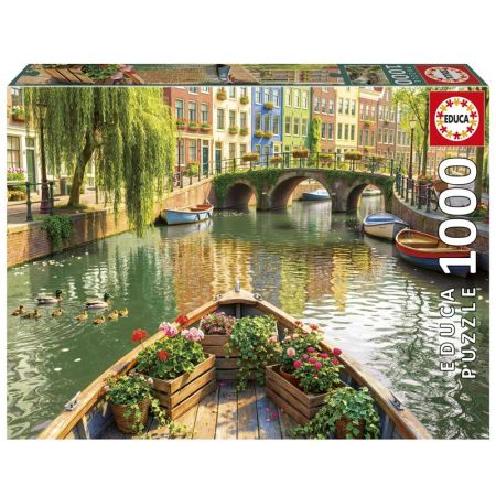 Educa puzzle 1000 paseo en barco en Amsterdam