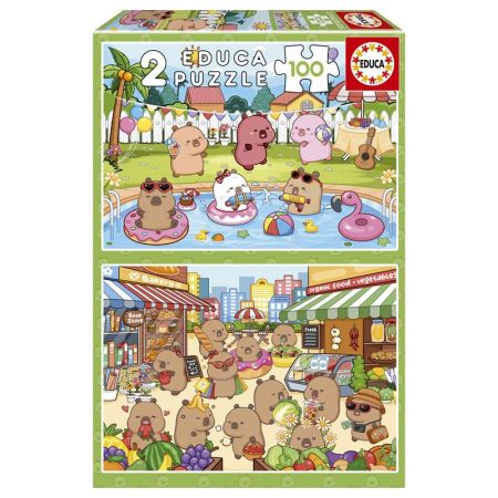 Educa puzzle 2X100 Capybaras capyfun