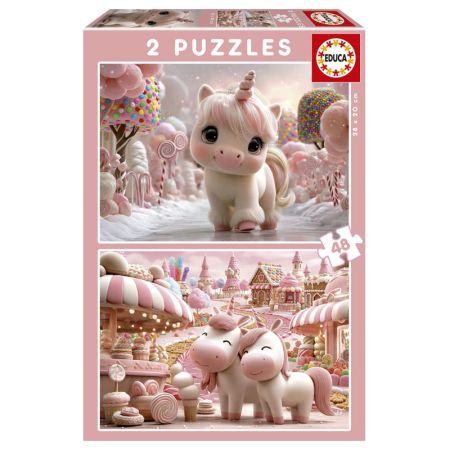 Educa puzzle 2x48 dulces unicornios