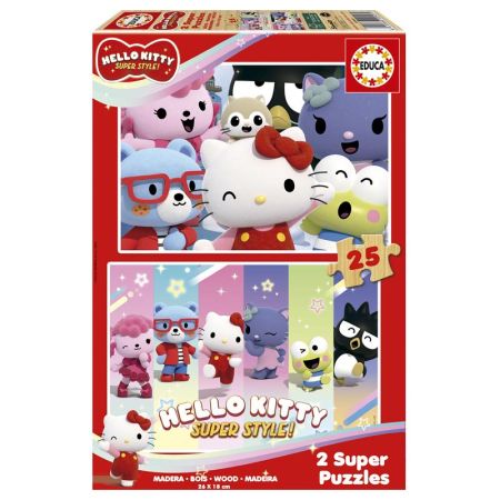 Educa puzzle madera 2x25 Hello Kitty