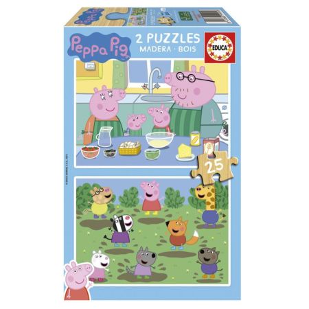 Educa puzzle madera 2x25 Peppa Pig