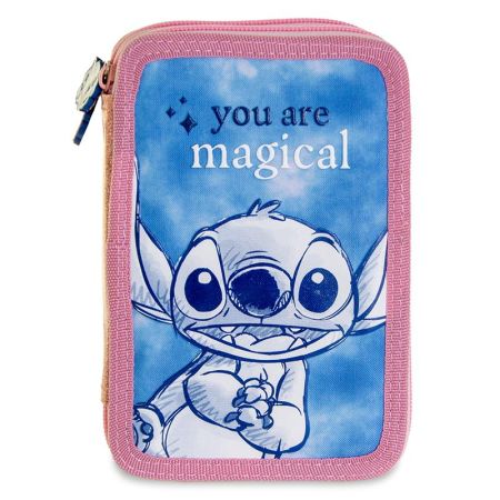 Estuche 2 cremalleras Stitch
