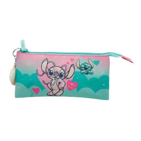 Estuche triple Angel & Stitch