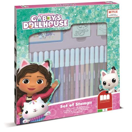 Gabbys Doll House Estuche 18 rotuladores y sellos