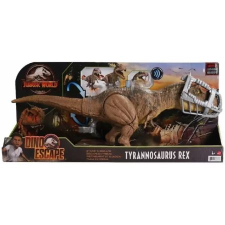 Jurassic World T Rex pisa y ataca