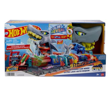 Hot Wheels City Túnel de lavado con tiburón